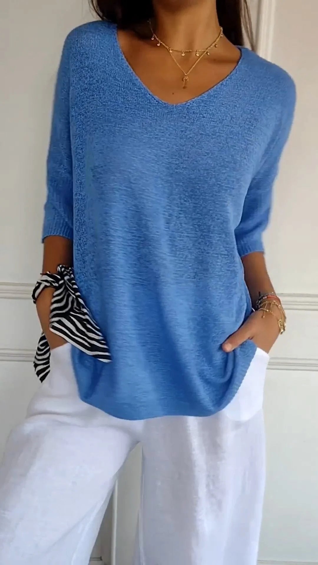 Heather - V-Neck Knitted Sweater