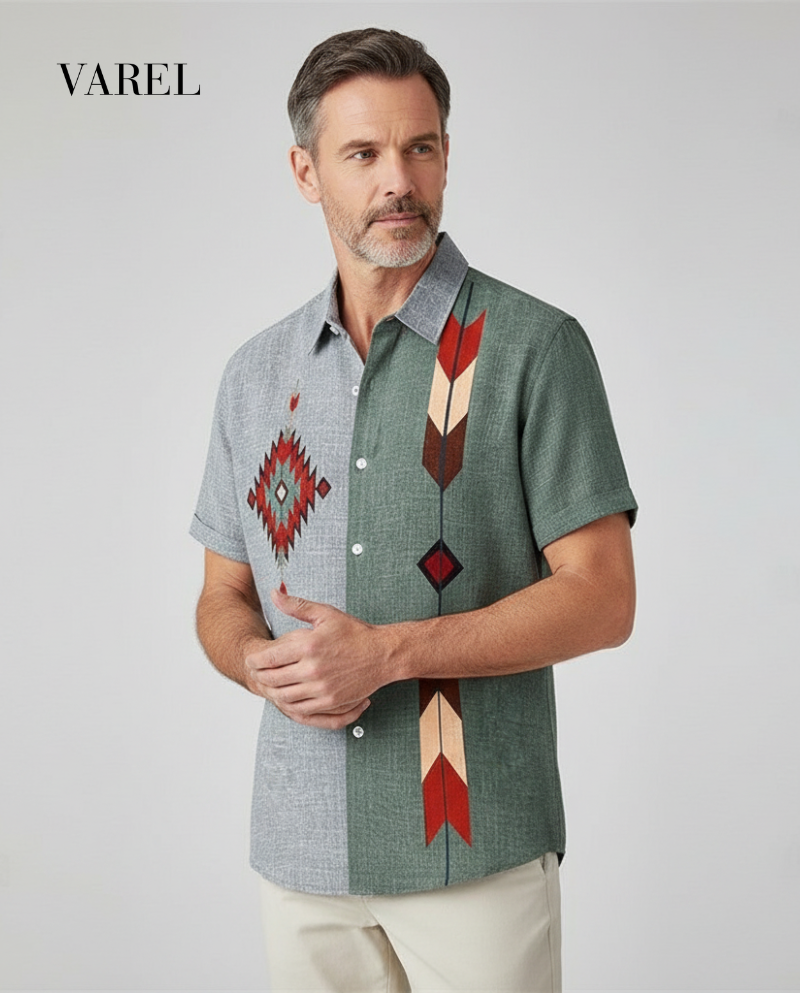 Tadhg - Artisan Panel Linen Shirt