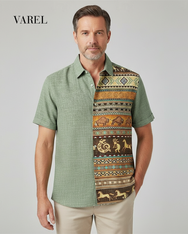 Cian - Tribal Linen Summer Shirt