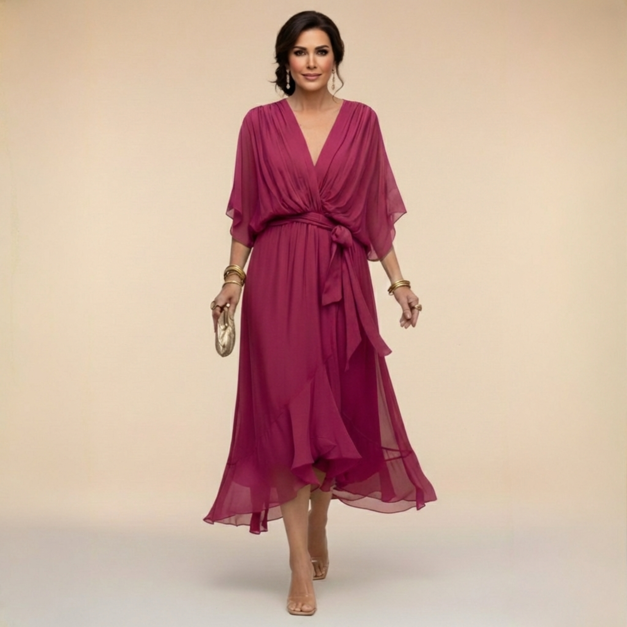 Erin - V-neck Chiffon Dress