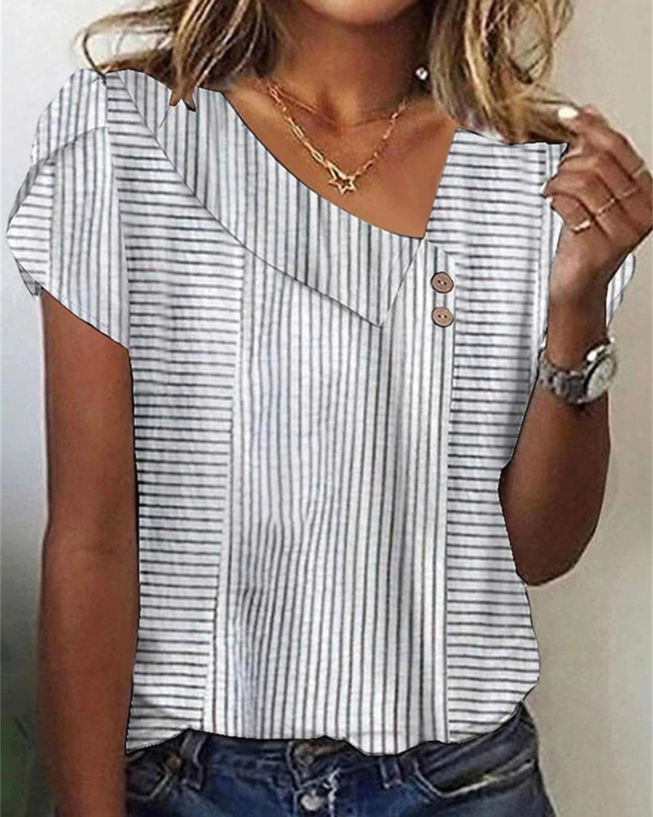 Linnea - Casual Striped Blouse