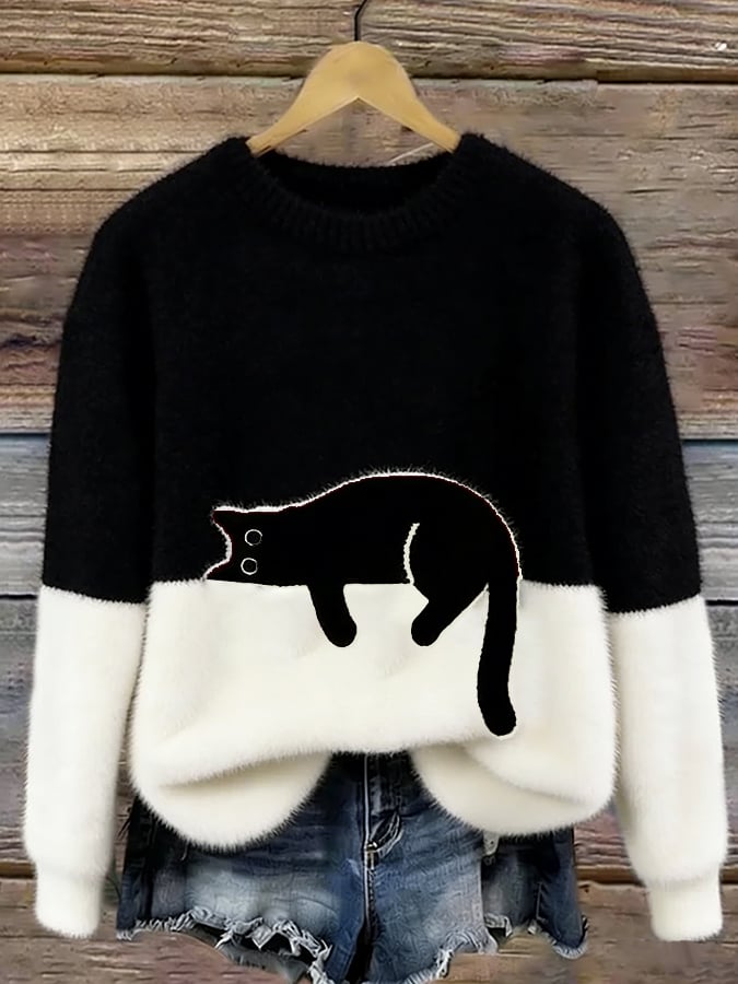 Kitty – Casual Kat Graphic Trui

