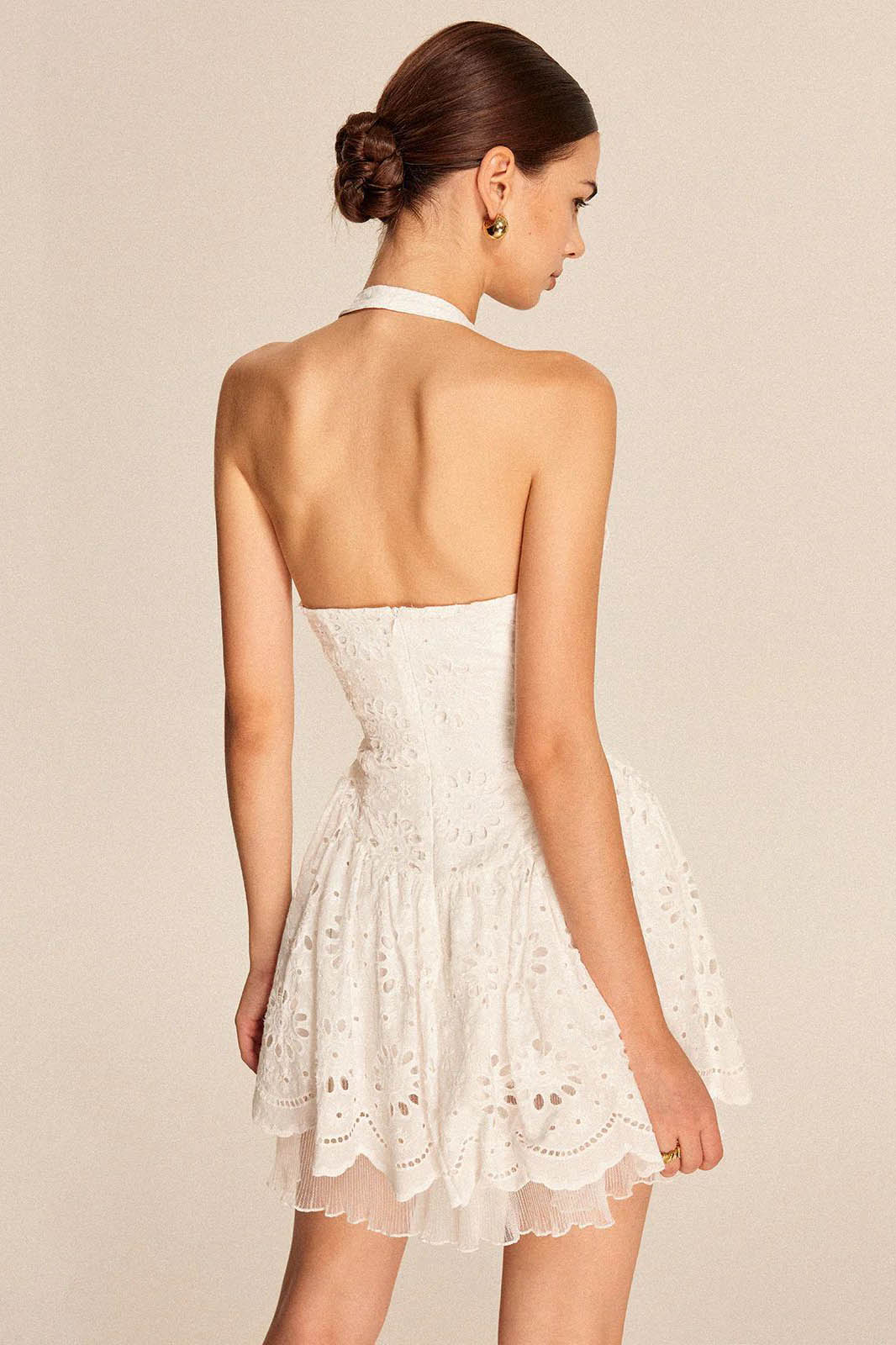Elegant White Lace Mini Dress