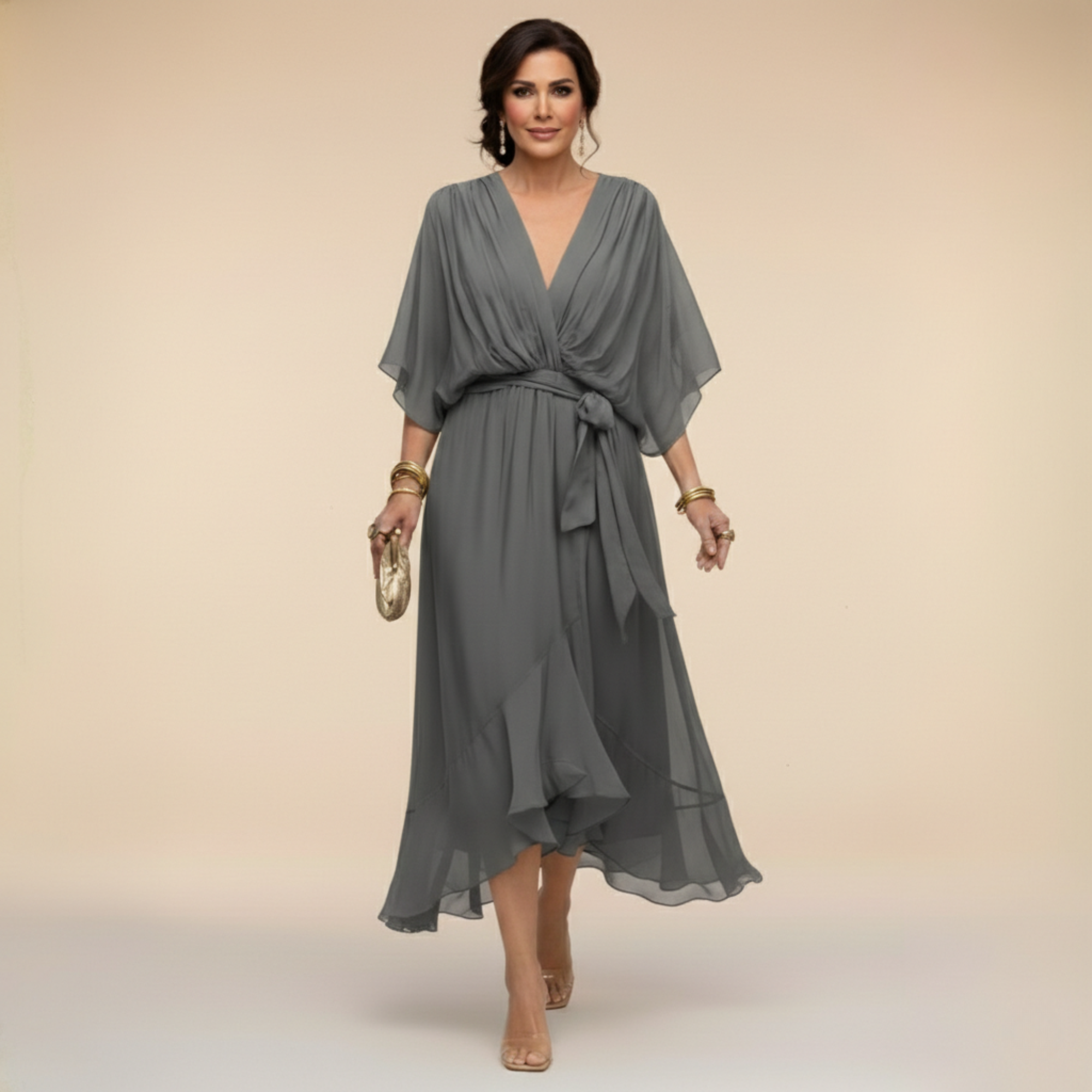 Erin - V-neck Chiffon Dress
