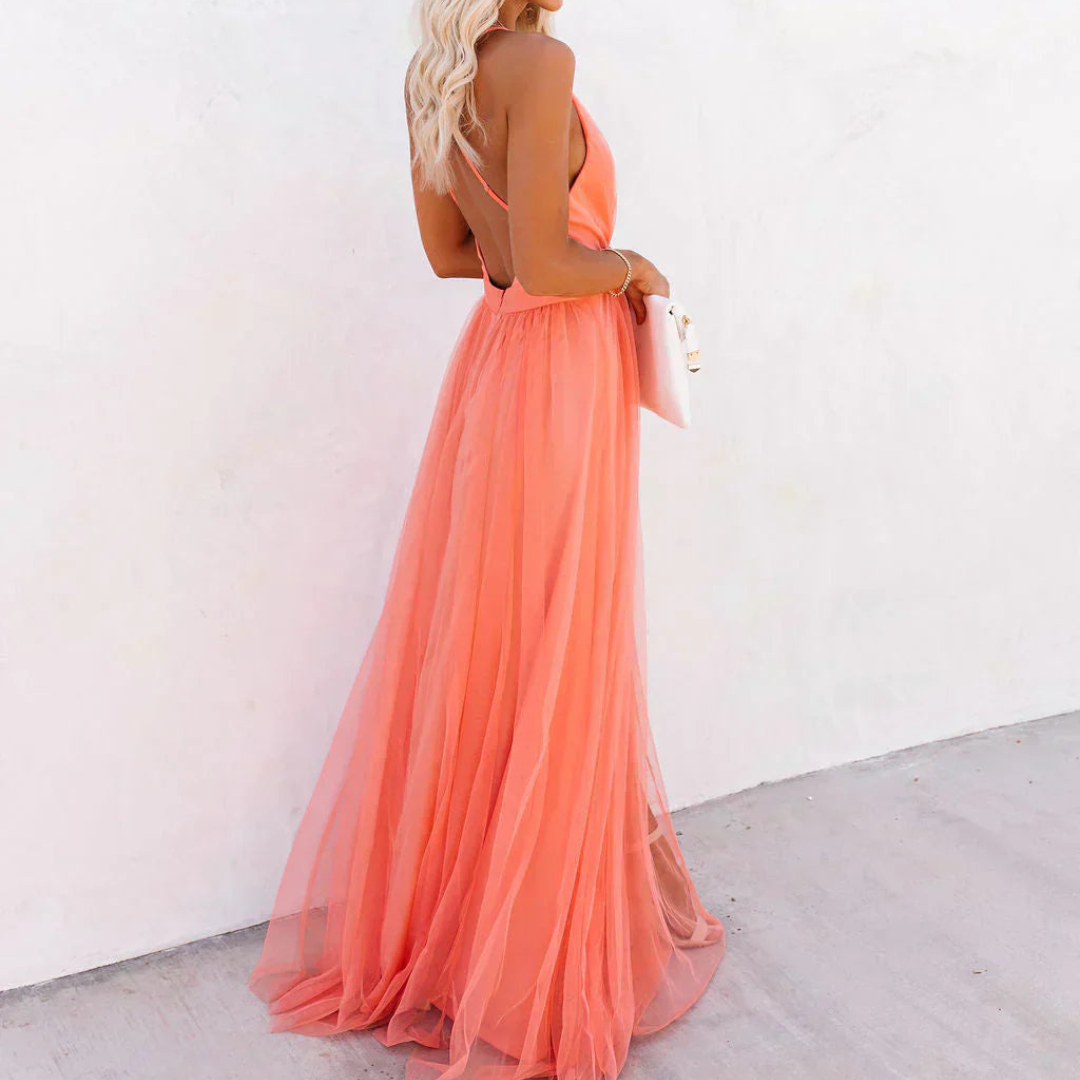 LISSE - Coral Light Maxi Dress