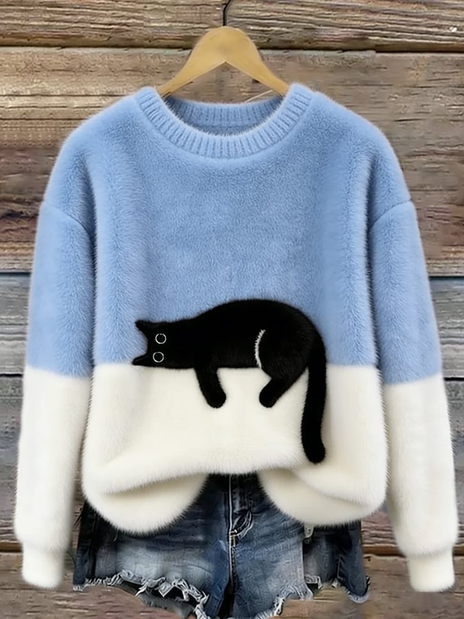 Kitty – Casual Kat Graphic Trui

