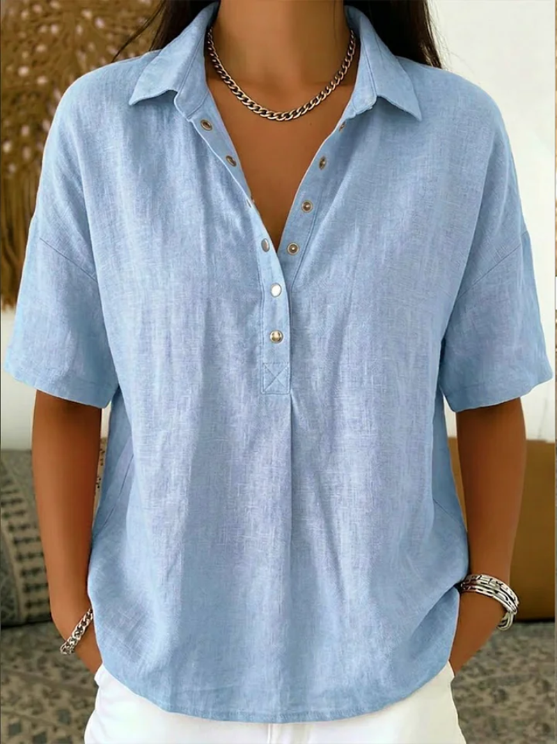 VIVIAN - Blouse with Collar and Button Detail