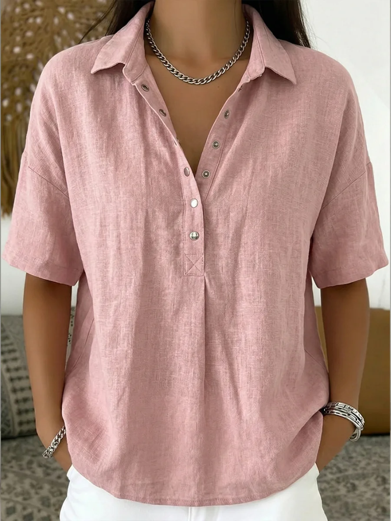 VIVIAN - Blouse with Collar and Button Detail