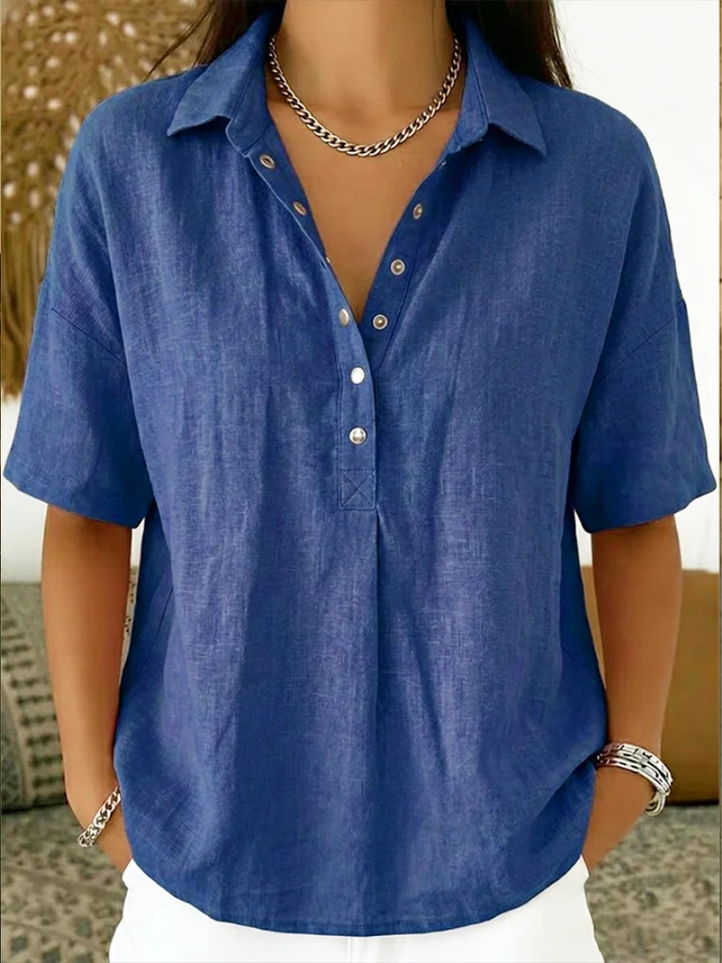 VIVIAN - Blouse with Collar and Button Detail