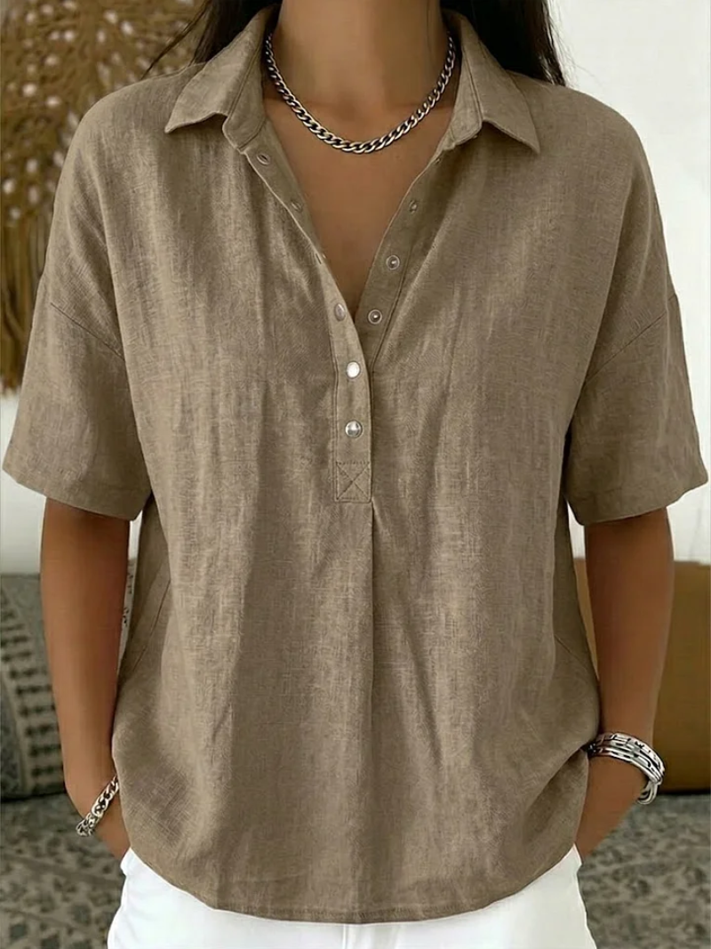 VIVIAN - Blouse with Collar and Button Detail