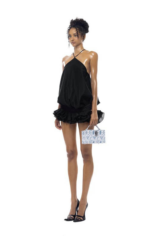 Backless Mini Dress with Coastal Kiss Halter Design