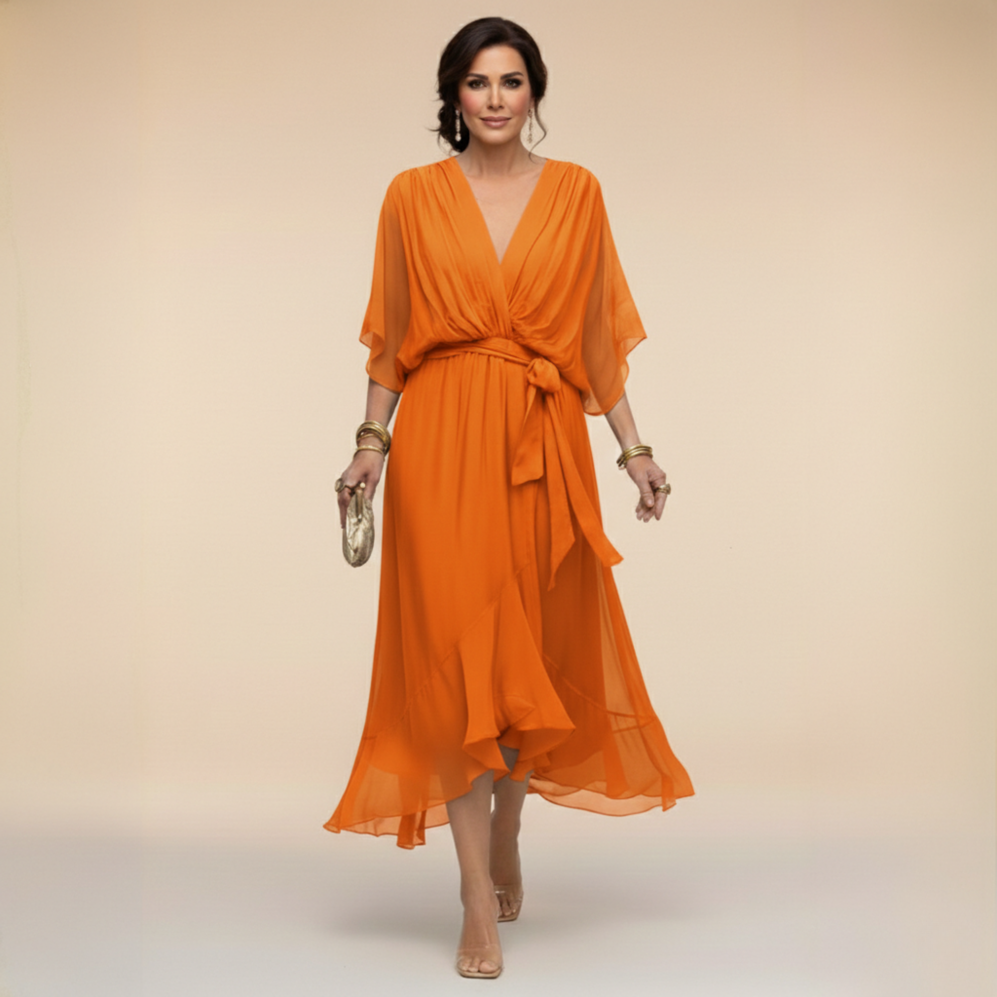 Erin - V-neck Chiffon Dress