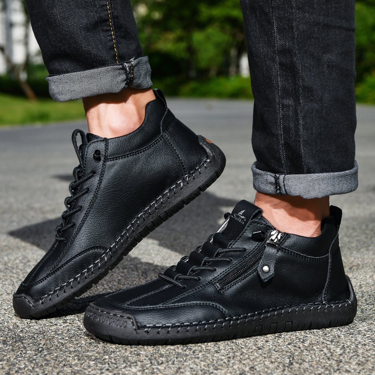 Christian | Men's Nubuck Zip-Up Shoes