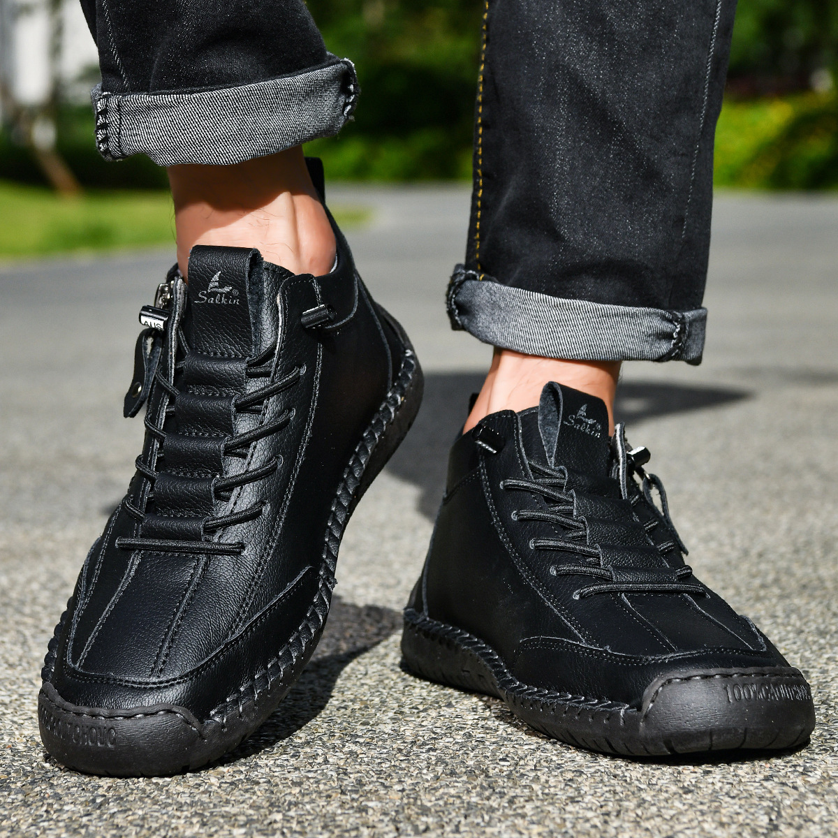 Christian | Men's Nubuck Zip-Up Shoes