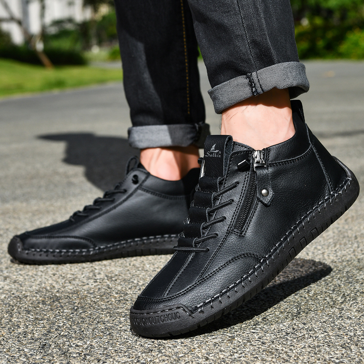 Christian | Men's Nubuck Zip-Up Shoes