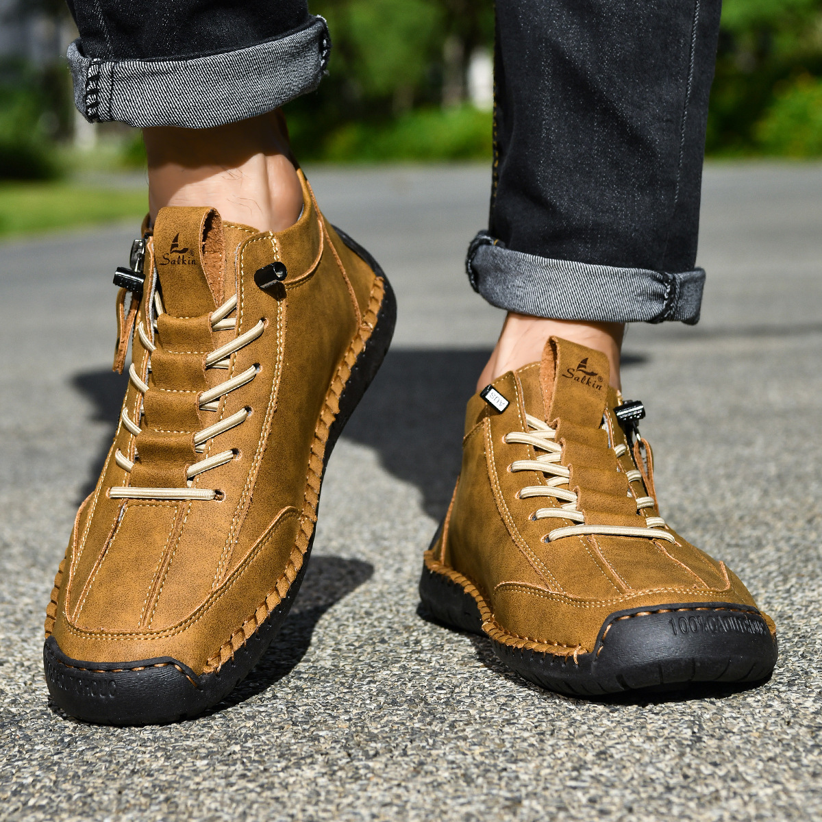 Christian | Men's Nubuck Zip-Up Shoes