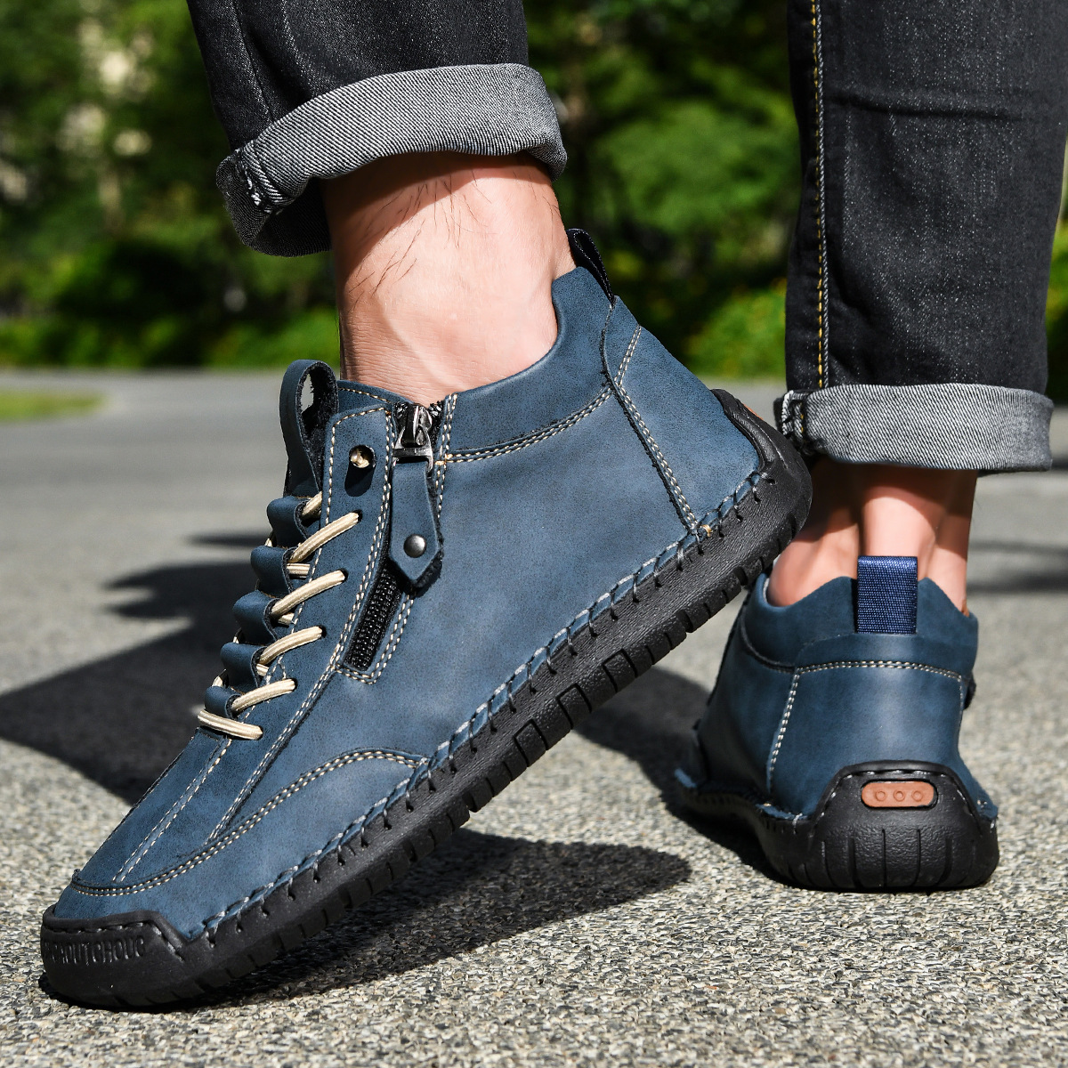 Christian | Men's Nubuck Zip-Up Shoes