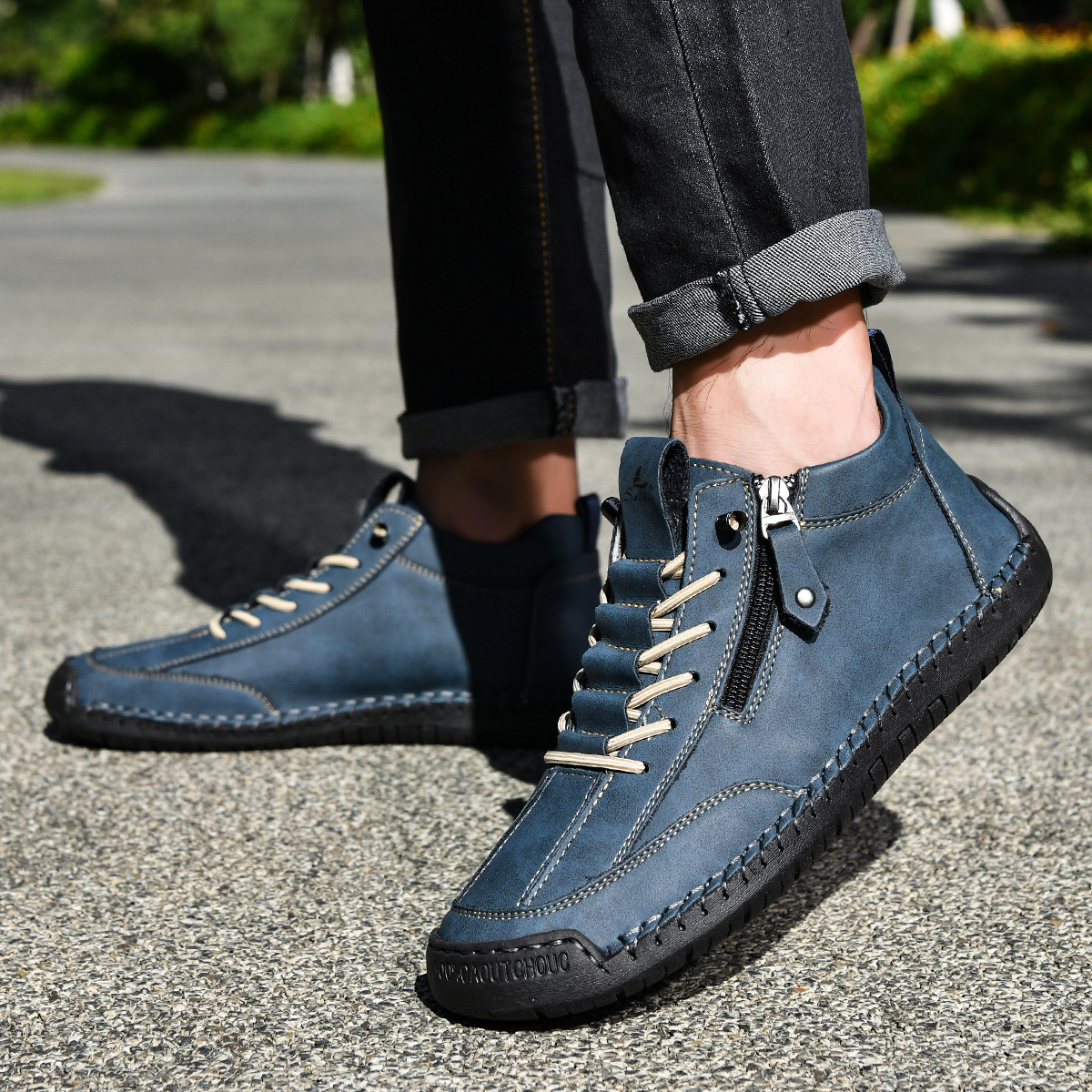 Christian | Men's Nubuck Zip-Up Shoes