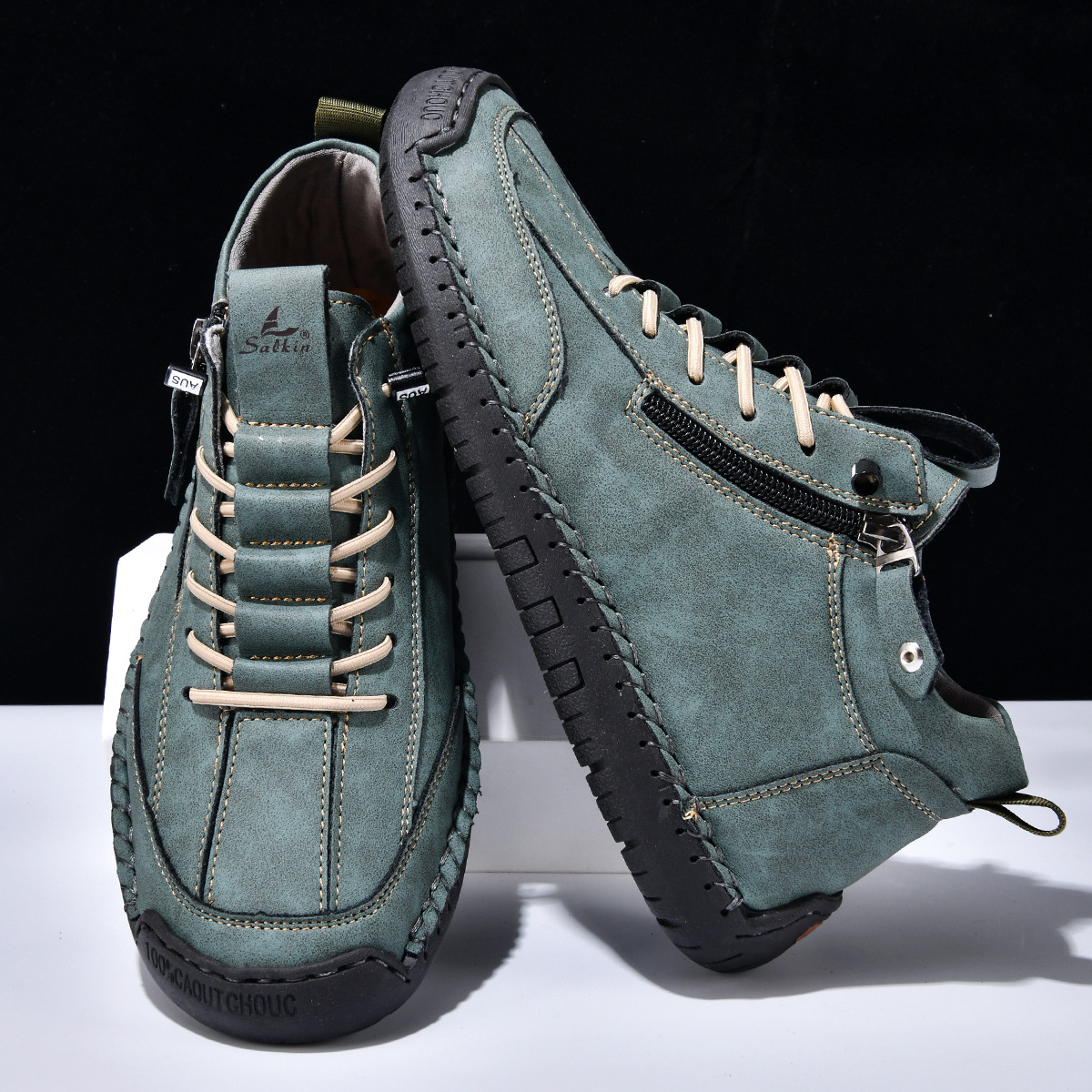 Christian | Men's Nubuck Zip-Up Shoes