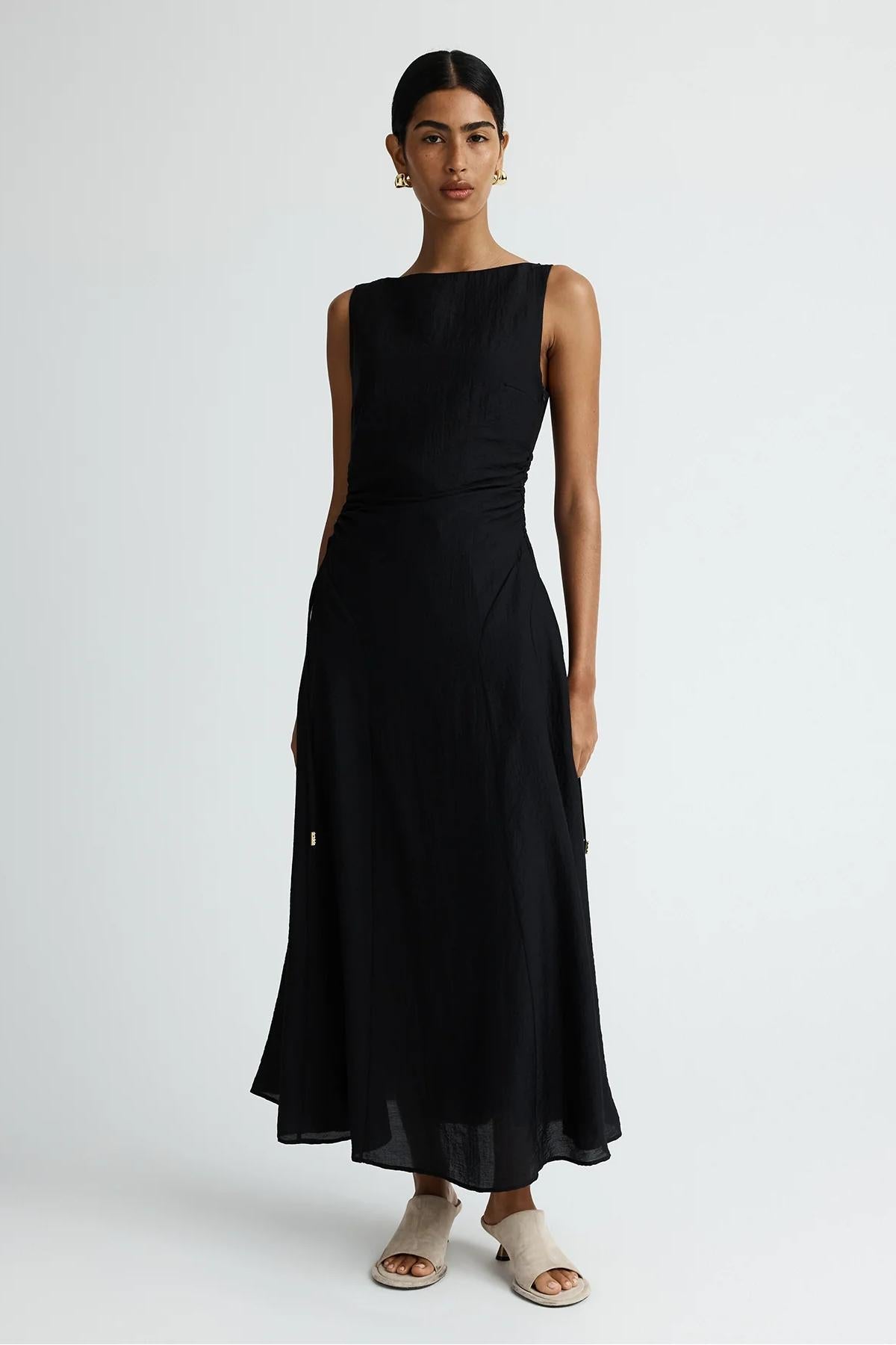 Chic Black Sleeveless Maxi Dress