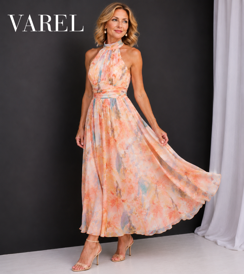 Maisie - Halter Neckline Midi Dress