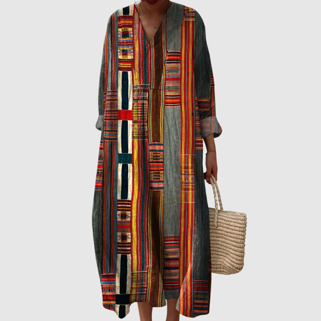 Mira | Striped Patchwork Dress