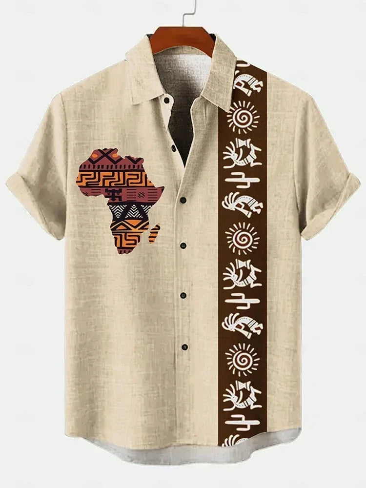 Lorcan - Modern Tribal Linen Shirt