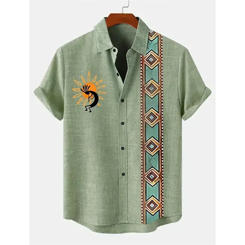 Eoghan - Nomad Print Linen Shirt