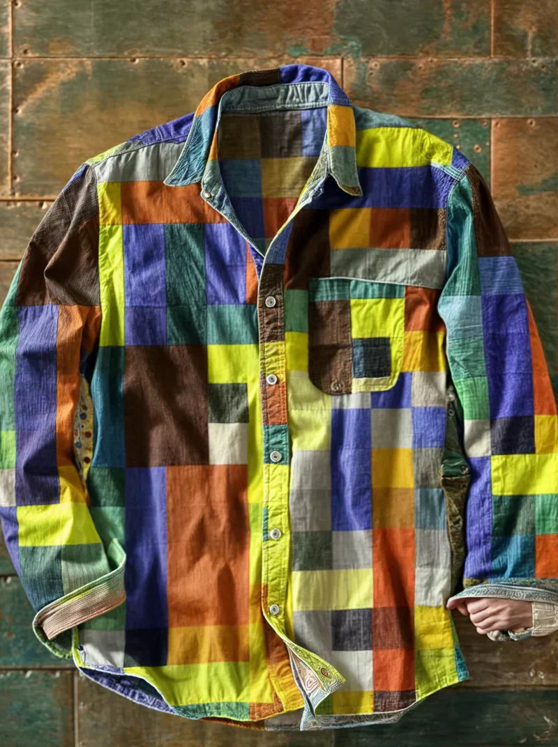 Callista - Multicolour Long Sleeve Patchwork Shirt