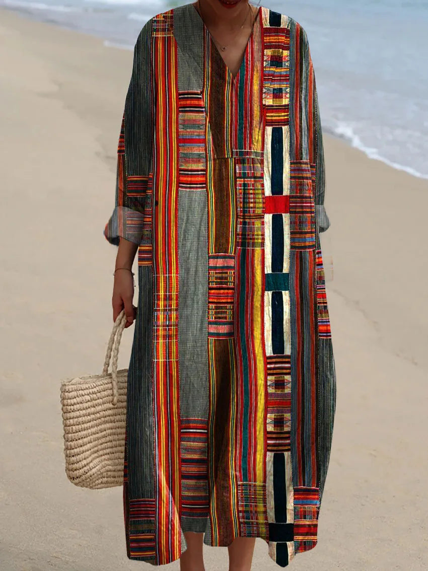 Mira | Striped Patchwork Dress