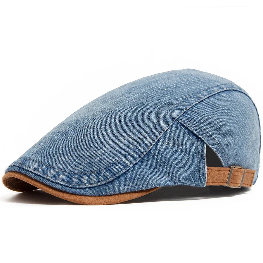Keegan - Denim Flat Cap
