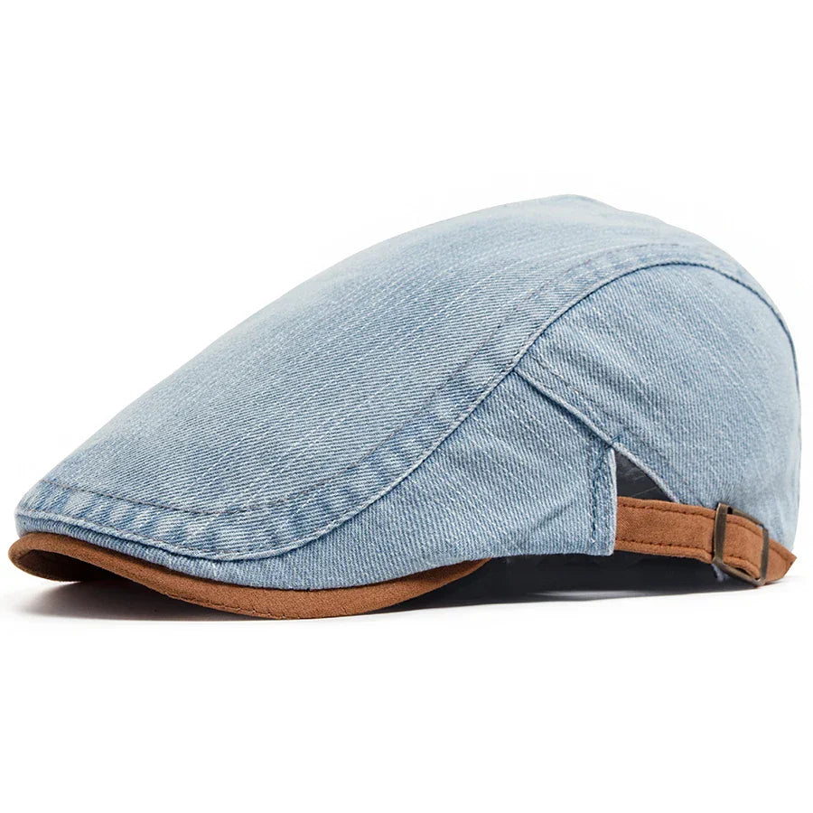 Keegan - Denim Flat Cap