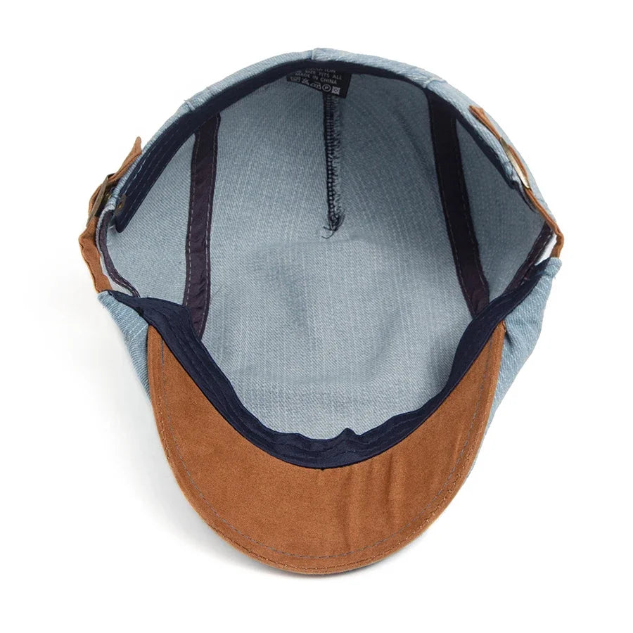 Keegan - Denim Flat Cap