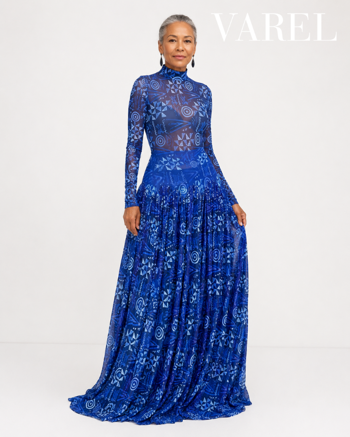 Maxi Dress with Lily Mesh Design