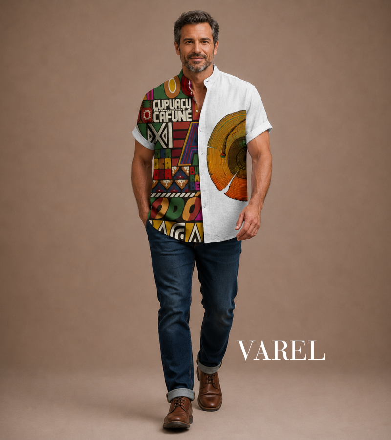 Eoin - Patterned Casual Linen Shirt
