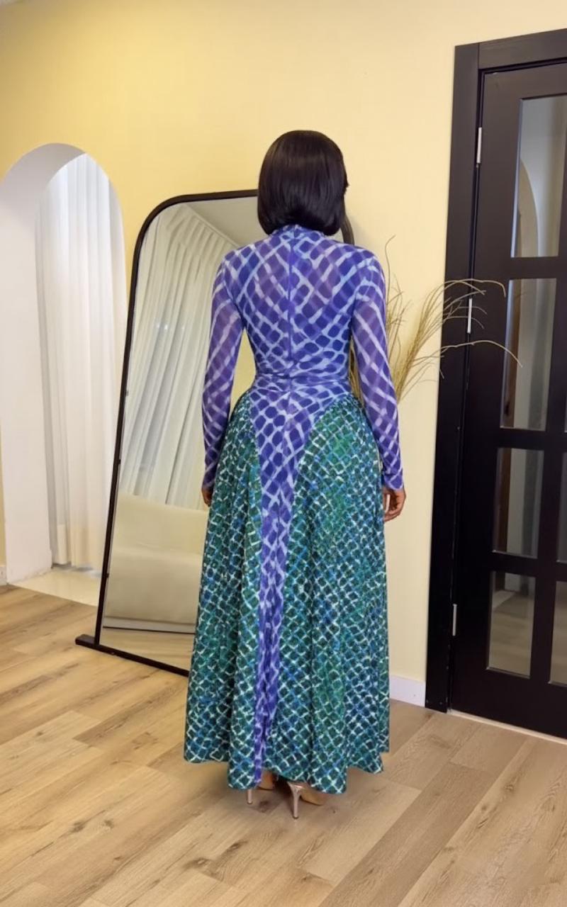 Maxi Dress with Mermaid Scale Design