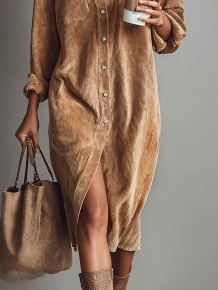 Zora - Relaxed Corduroy Midi Dress

