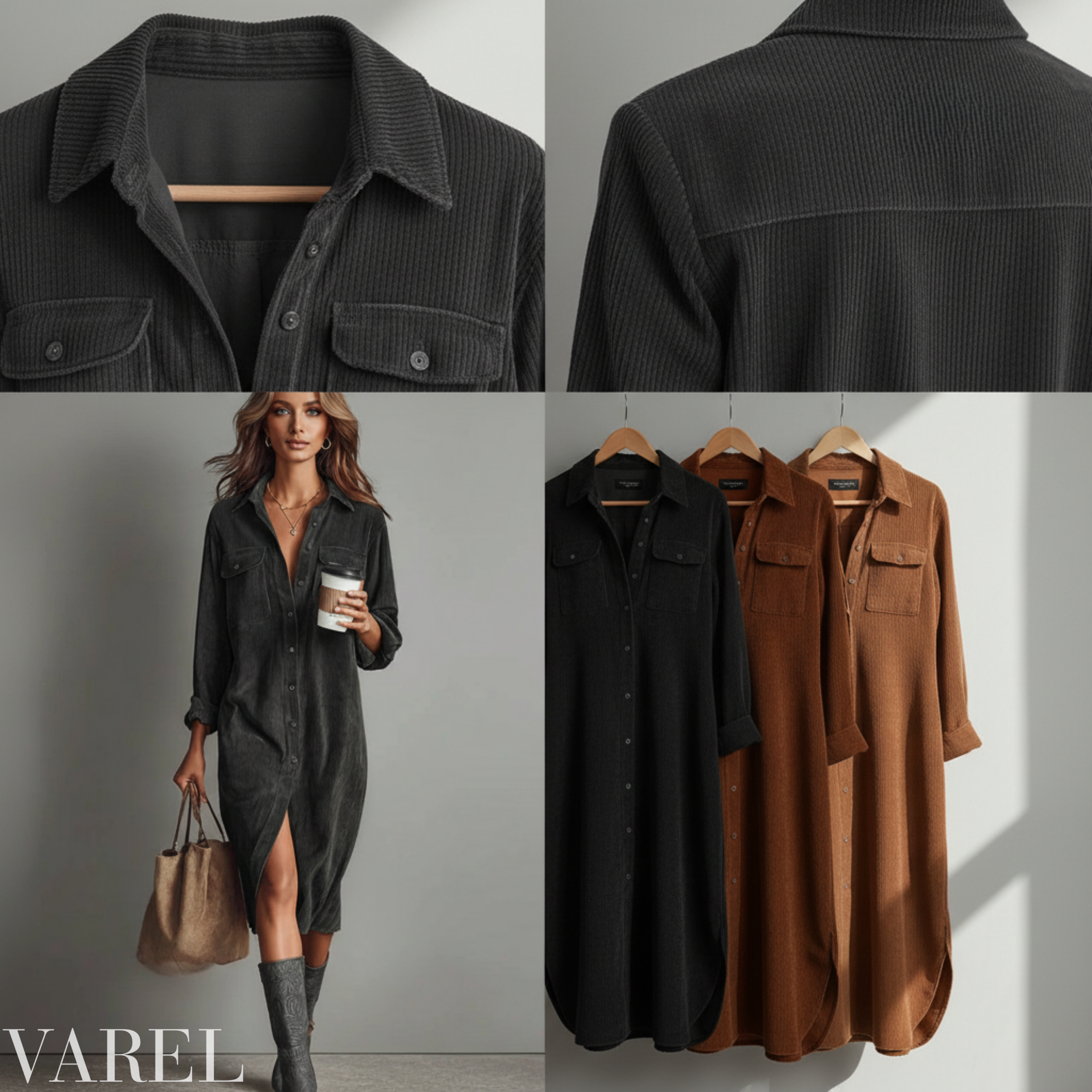 Zora - Relaxed Corduroy Midi Dress