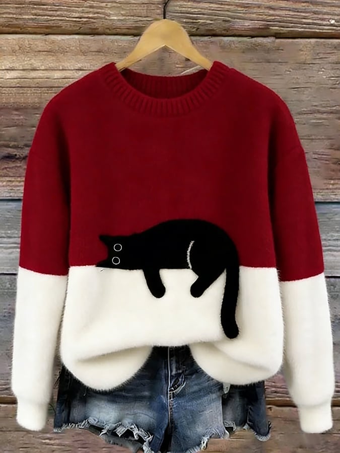 Kitty – Casual Kat Graphic Trui

