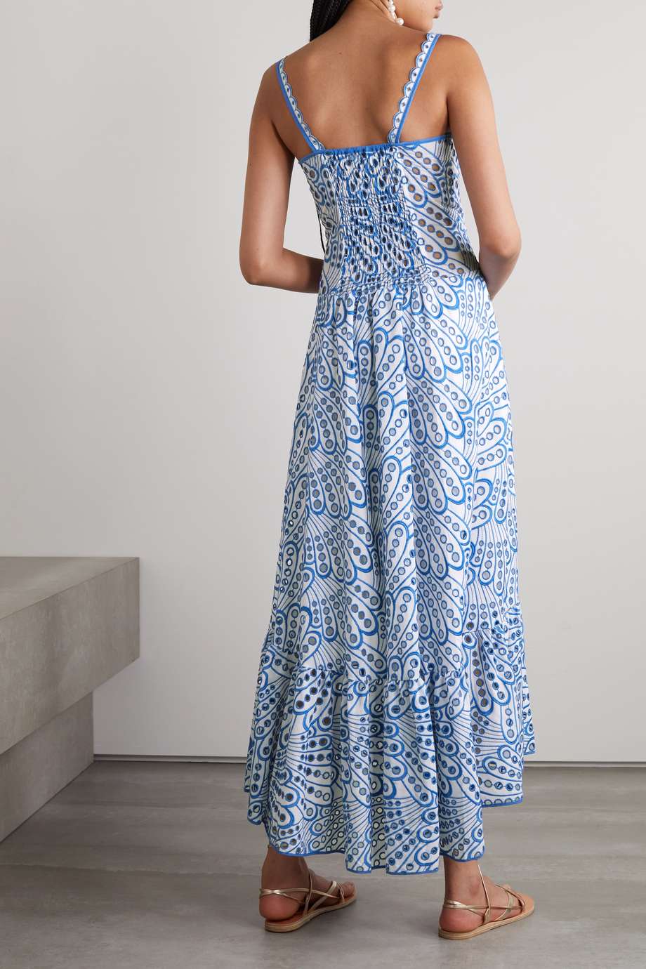 Embroidered Lace Midi Bustier Dress - Dolly