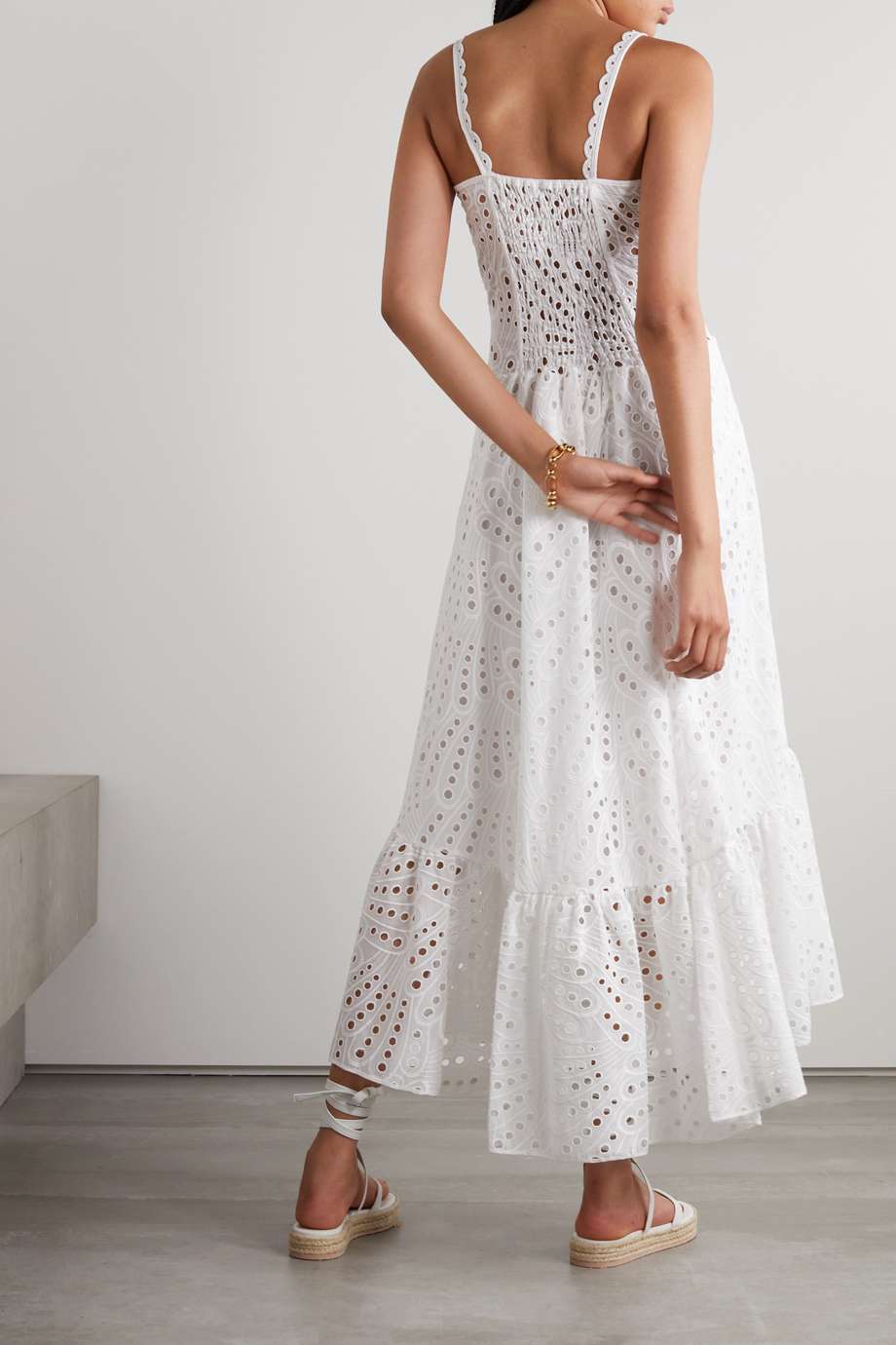 Embroidered Lace Midi Bustier Dress - Dolly