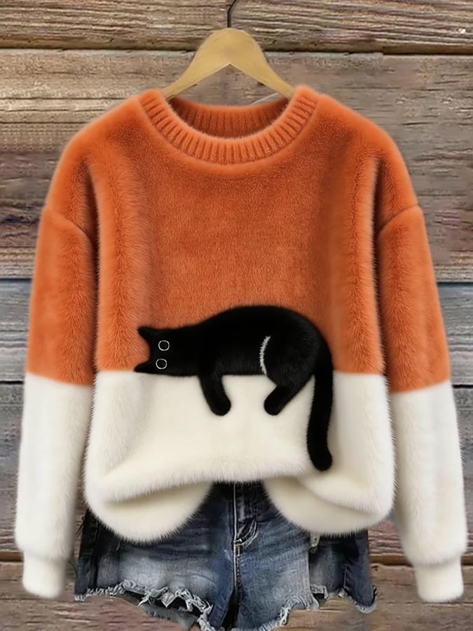 Kitty – Casual Kat Graphic Trui

