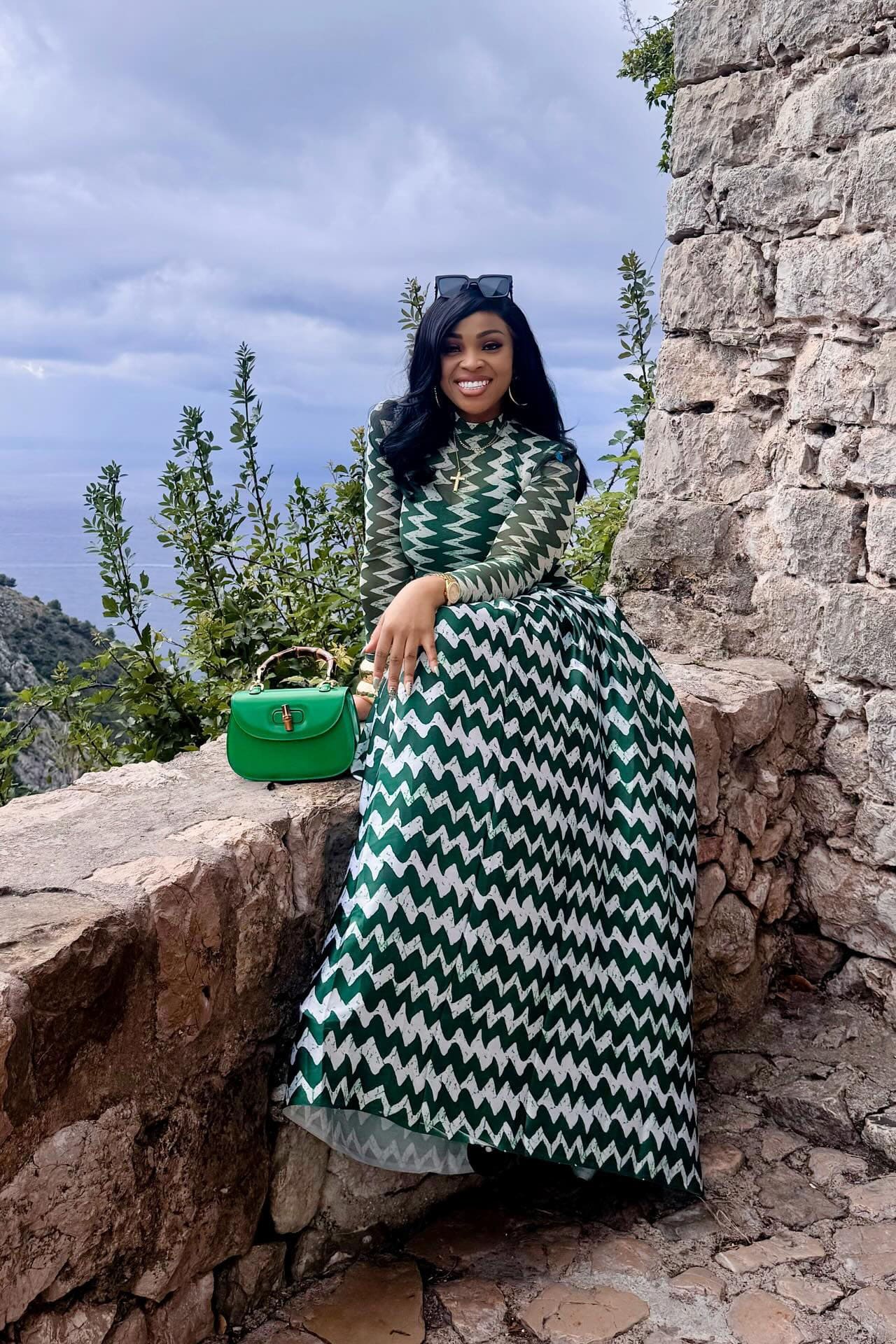 Monte Carlo Maxi Dress with Zigzag Pattern