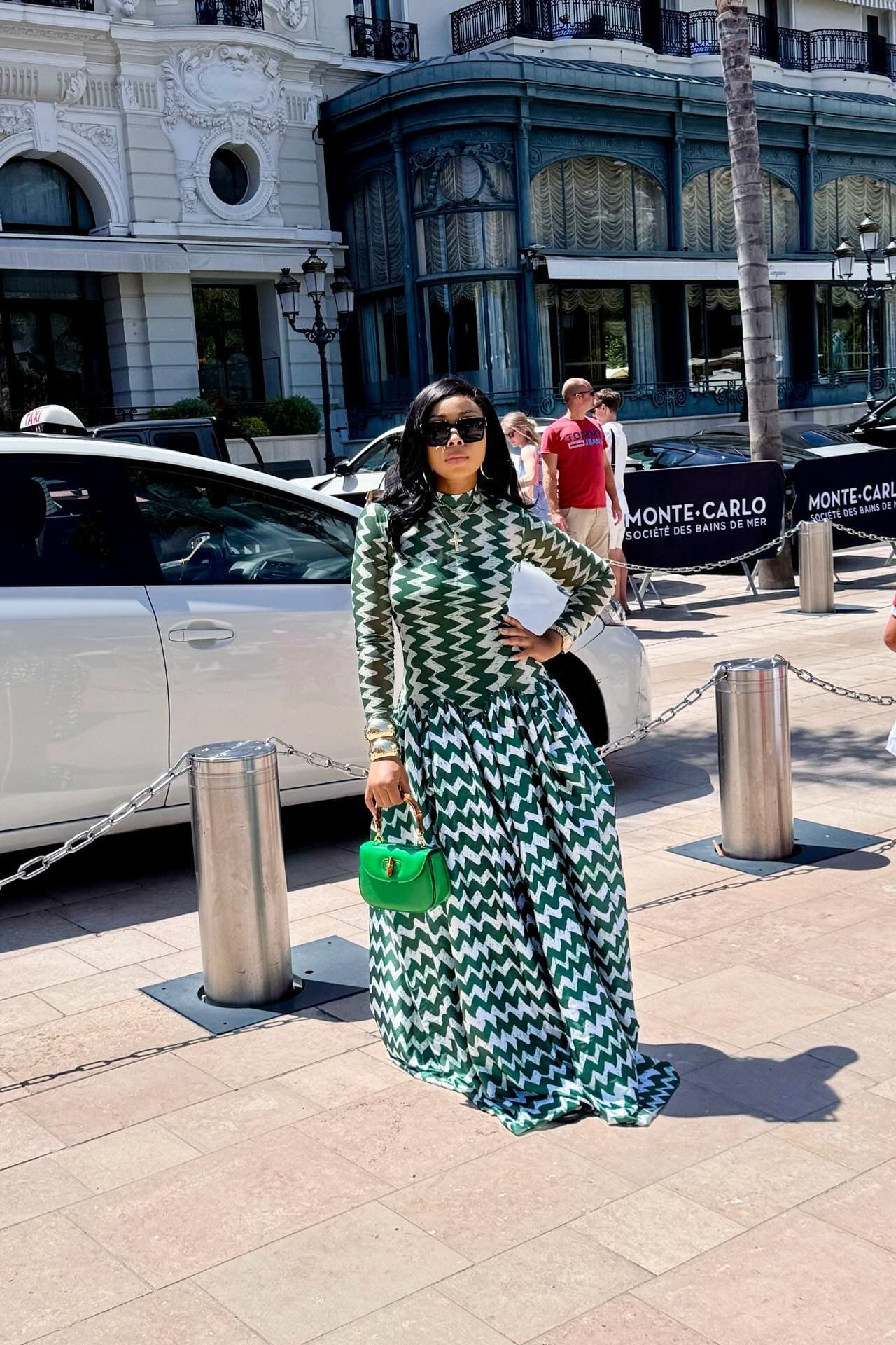 Monte Carlo Maxi Dress with Zigzag Pattern