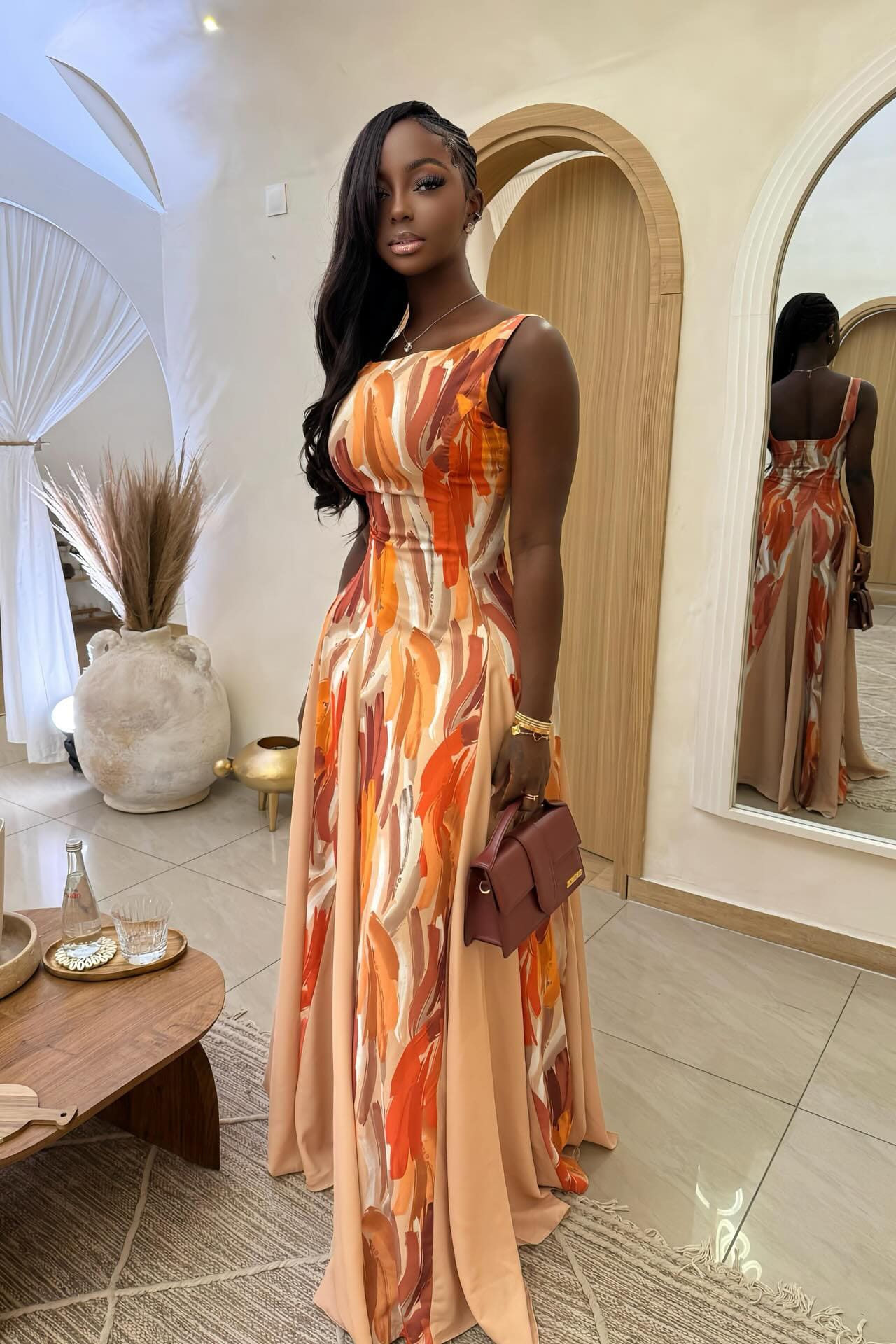 Maxi Dress with Artistic Print