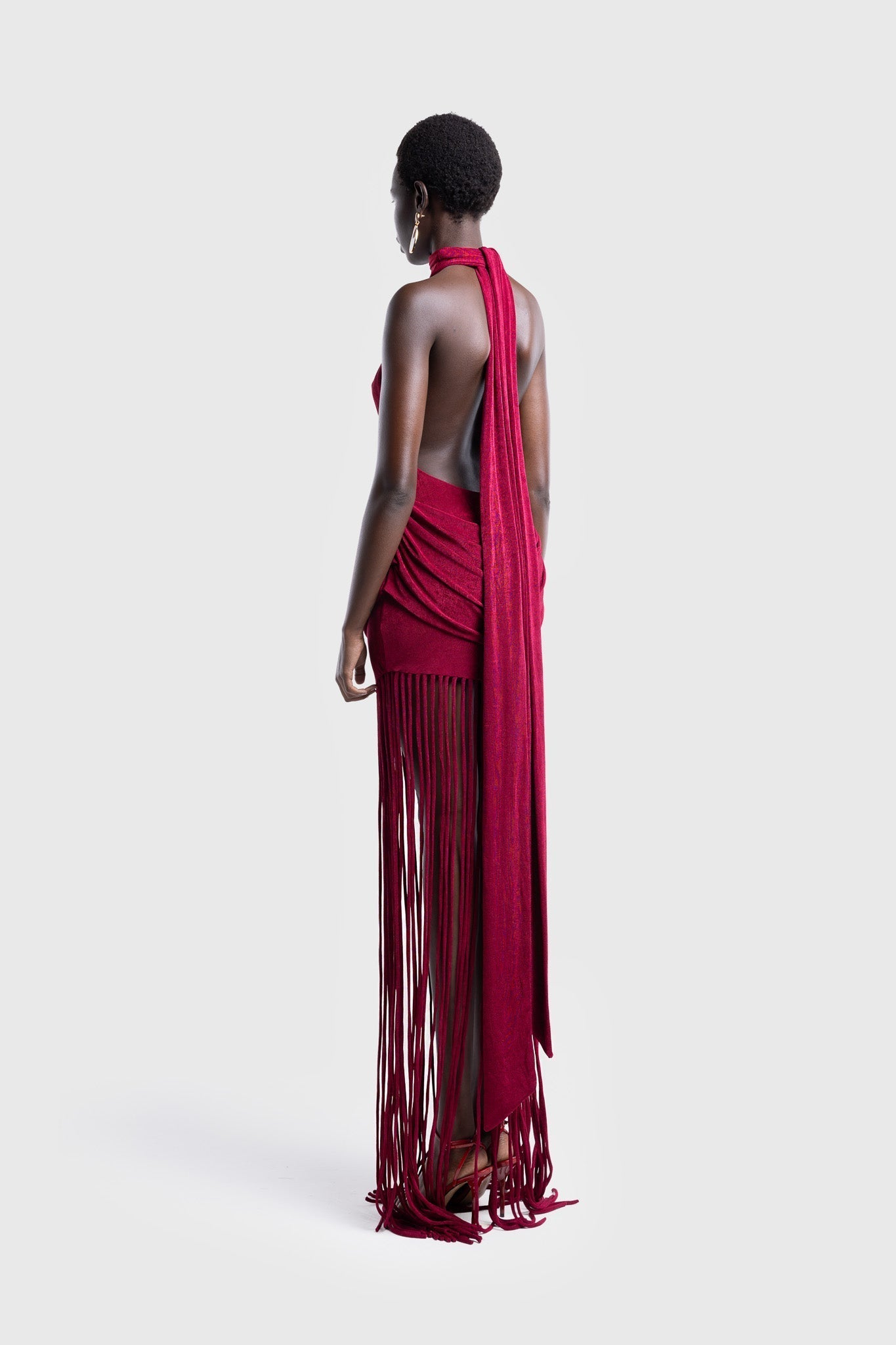 Shane - Fringe Halter Maxi Dress