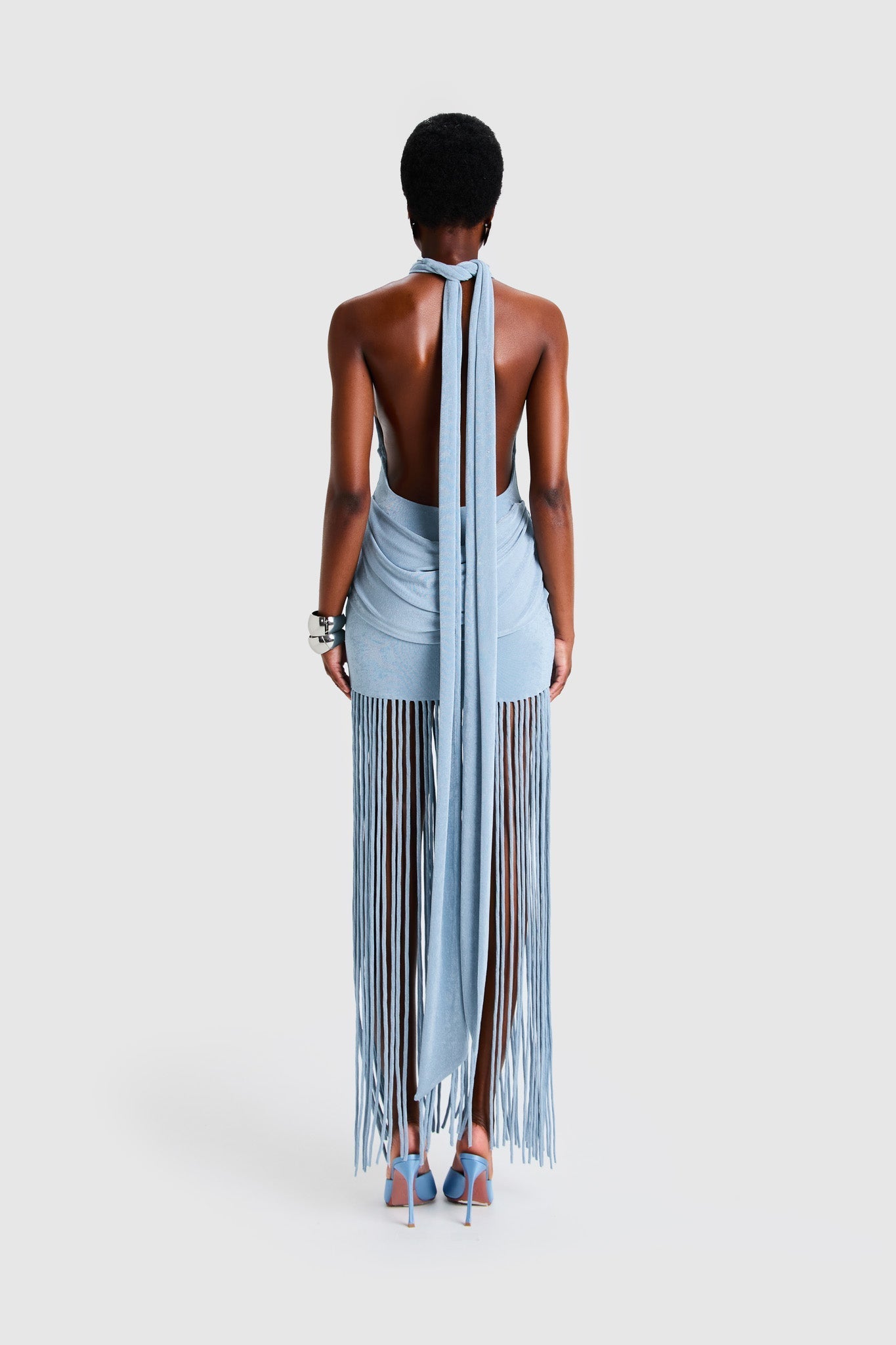 Shane - Fringe Halter Maxi Dress