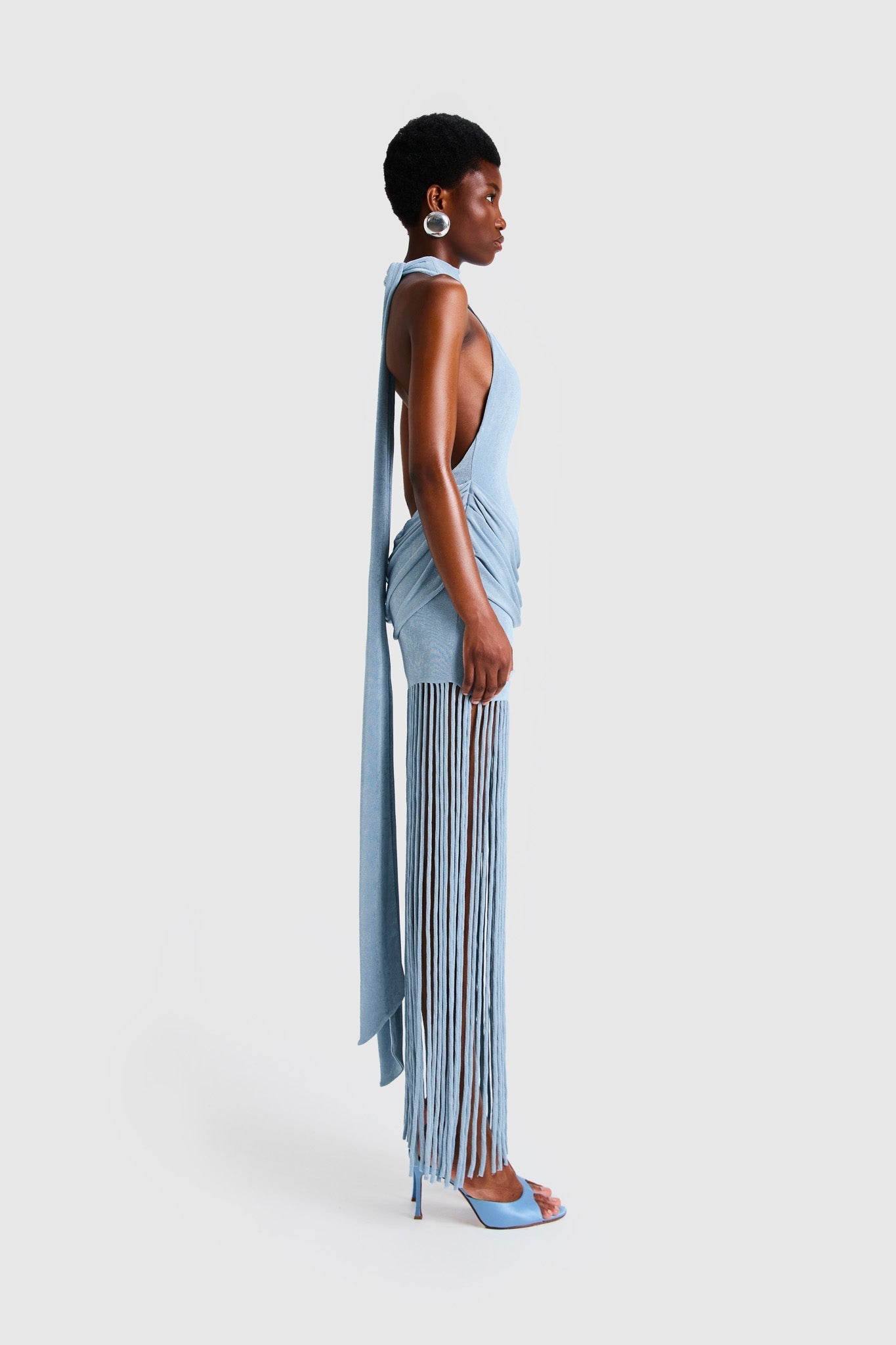 Shane - Fringe Halter Maxi Dress