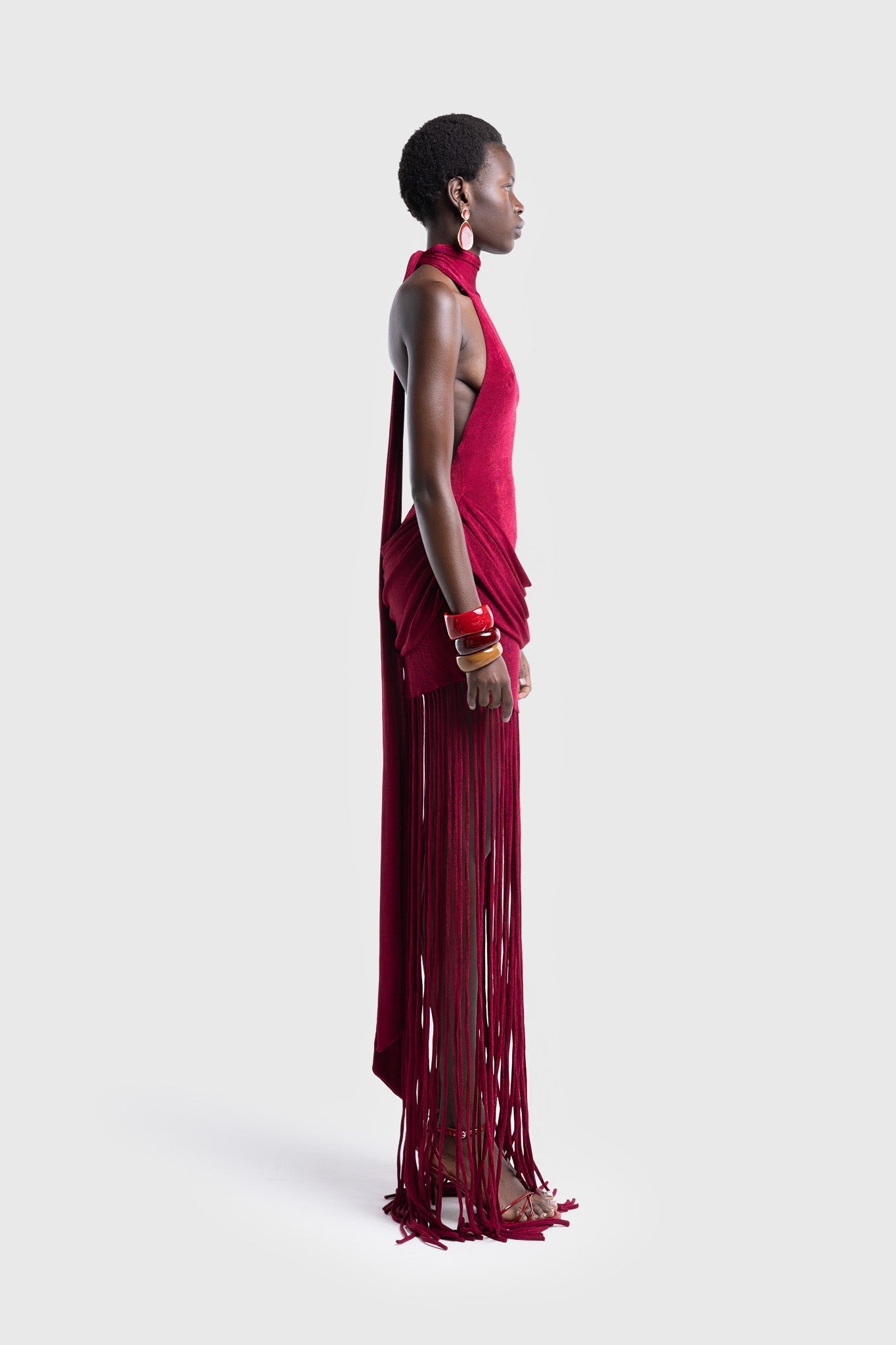 Shane - Fringe Halter Maxi Dress