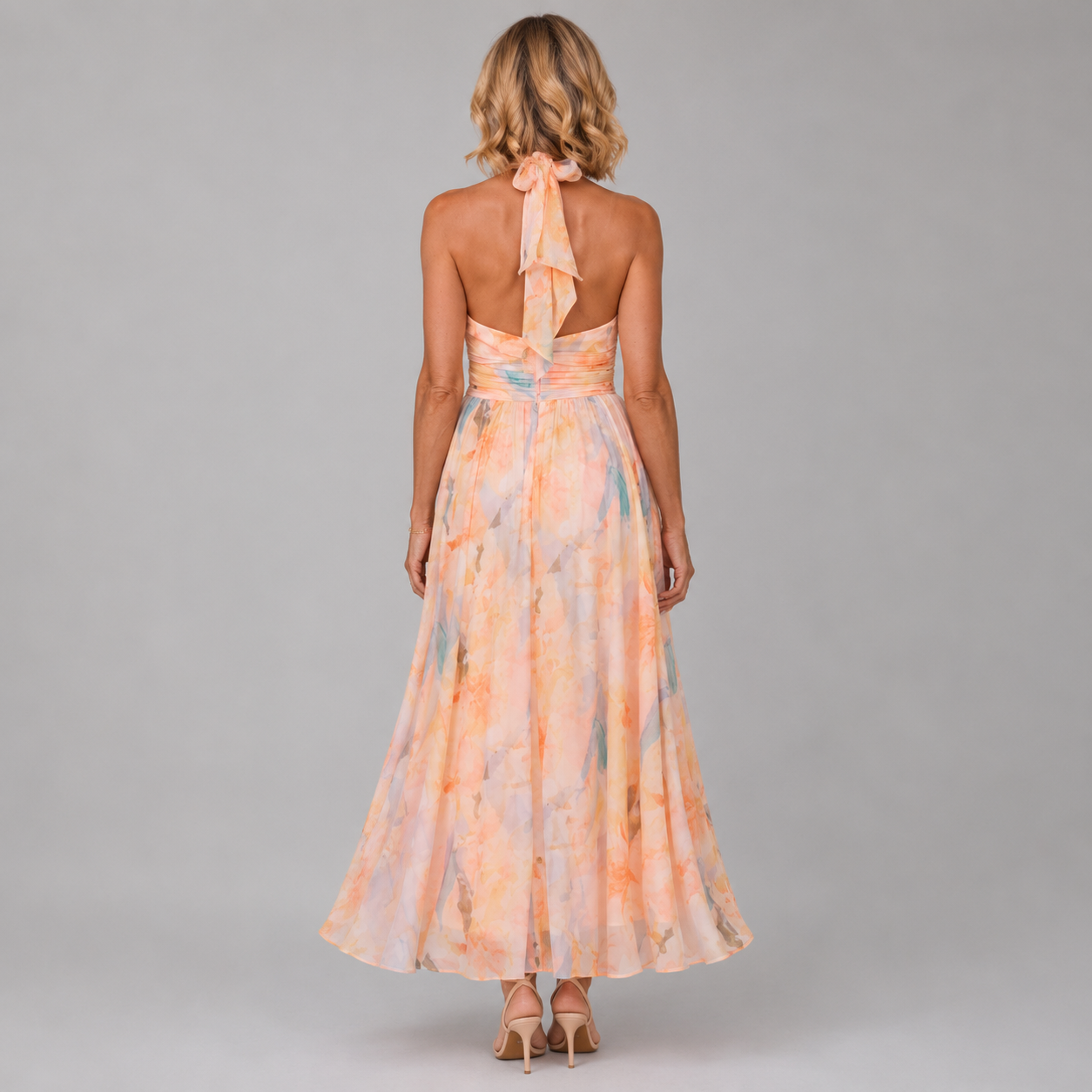 Maisie - Halter Neckline Midi Dress